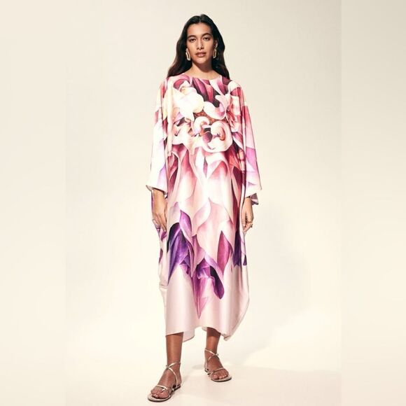 H&M Modest Ramadan Collection Satin Kaftan Dress - Picture 8 of 8